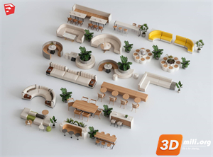 Cafe Furniture Skp Files 